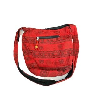 Tribe Azure Red Tribal Print Crossbody Bag